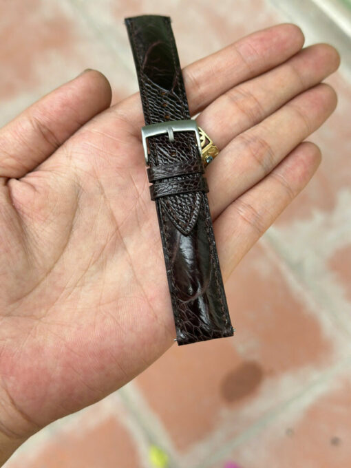 Ostrich Brown Leather Watch Strap