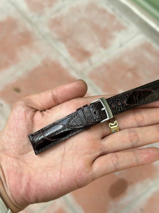 Ostrich Brown Leather Watch Strap