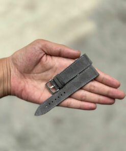 Suede Dark Grey Leather Watch Strap