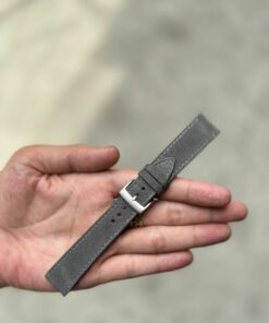Suede Dark Grey Leather Watch Strap