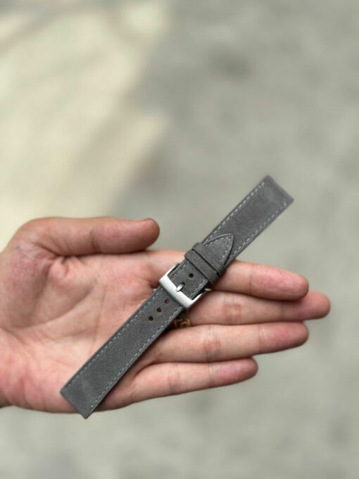 Suede Dark Grey Leather Watch Strap