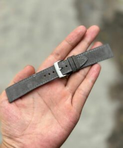 Suede Dark Grey Leather Watch Strap