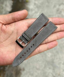 Suede Dark Grey Leather Watch Strap