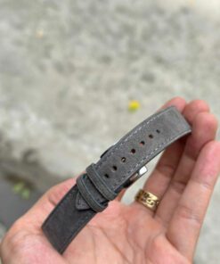 Suede Dark Grey Leather Watch Strap