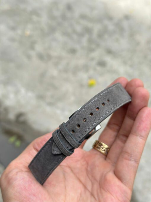 Suede Dark Grey Leather Watch Strap