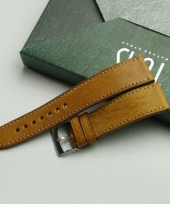 Alaska brown leather watch strap
