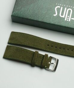 Suede olive Leather watch strap