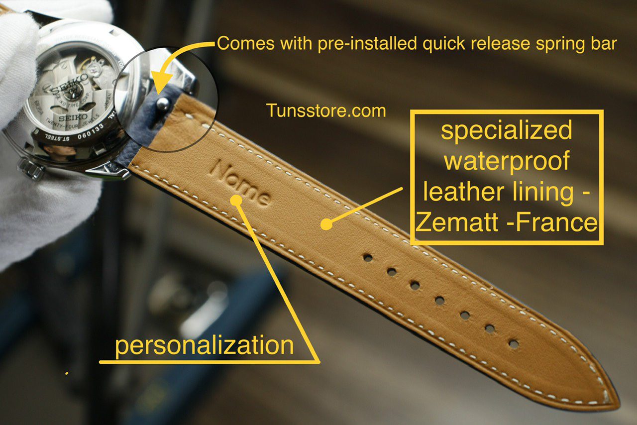 Alaska black leather watch strap – TUNS Store