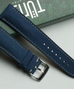 Nubuck smooth navy watch strap