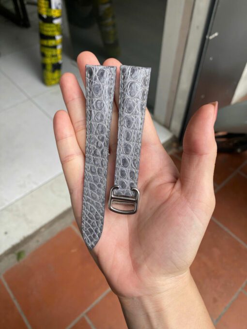 Dark Gray Alligator Leather Cartier Watch Strap